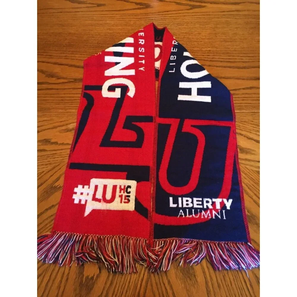 Liberty Flames Home Coming Scarf Sparky Football Red White Blue LU University